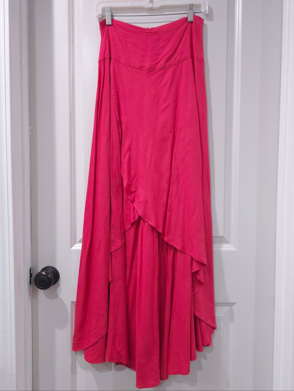 ONEILL Women’s High-Low Cascade Maxi Summer Skirt - Coral Pink 100% Viscose - Picture 2 of 12